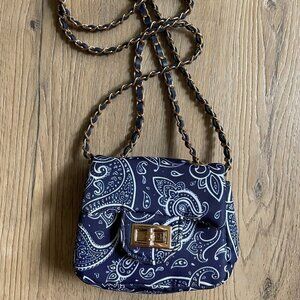 Bam Forever Mini Blue & White Shoulder Bag Purse Fabric 5" x 4"!